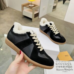 maison margiela mm6 shearling sneakers black