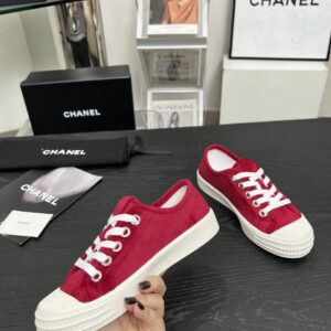 chanel vintage red sneakers