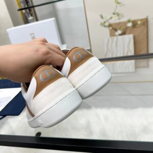 dior b01 white leather sneakers brown