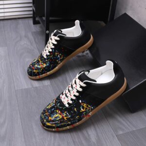 maison margiela colorful splash sneakers black