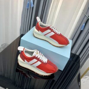 lanvin retro sneakers red white