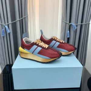lanvin retro sneakers red blue