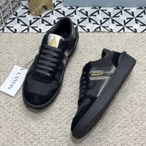 lanvin bumper sneakers black silver
