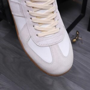 maison margiela leather sneakers white