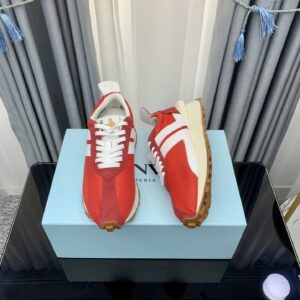 lanvin retro sneakers red white