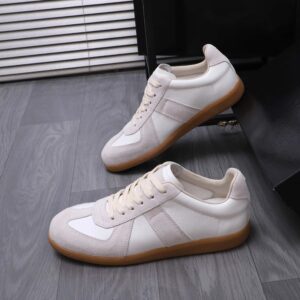 maison margiela leather sneakers white