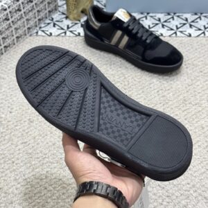 lanvin bumper sneakers black silver