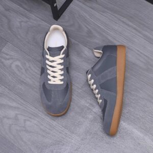 maison margiela leather sneakers grey