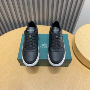 lacoste black leather sneakers