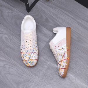 maison margiela colorful splash sneakers white