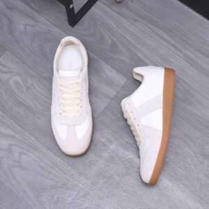 maison margiela leather sneakers white