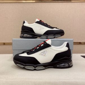 prada luxury sneakers black white red