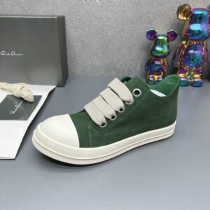 rick owens suede sneakers green