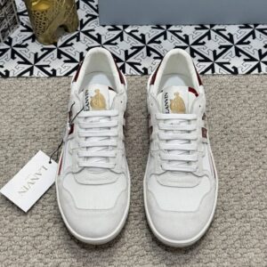 lanvin bumper sneakers white red