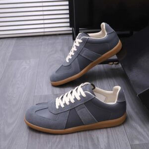maison margiela leather sneakers grey