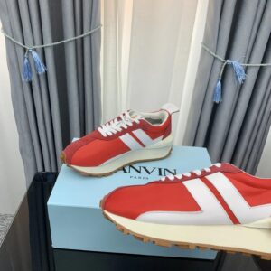 lanvin retro sneakers red white
