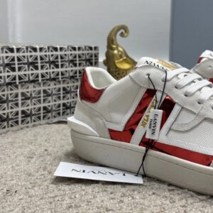 lanvin bumper sneakers white red