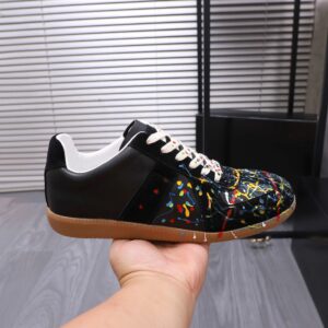 maison margiela colorful splash sneakers black