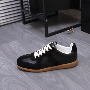 maison margiela leather sneakers black