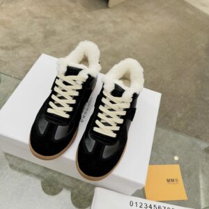 maison margiela mm6 shearling sneakers black