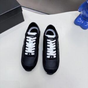 chanel panda platform sneakers black