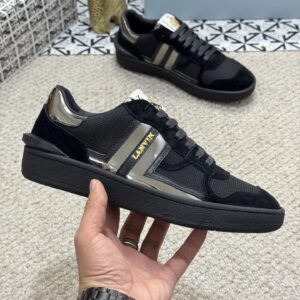 lanvin bumper sneakers black silver