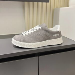 kenzo grey suede sneakers white accent