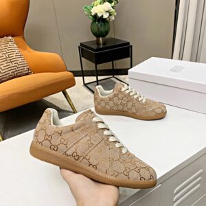 maison margiela mm6 paisley trainers beige