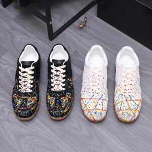 maison margiela colorful splash sneakers black