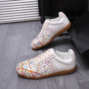 maison margiela colorful splash sneakers white