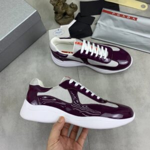 prada casual sneakers wine red