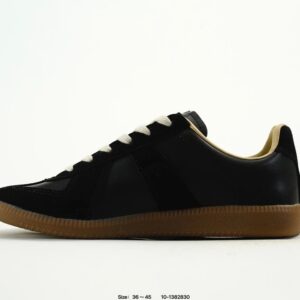 maison margiela leather sneakers black