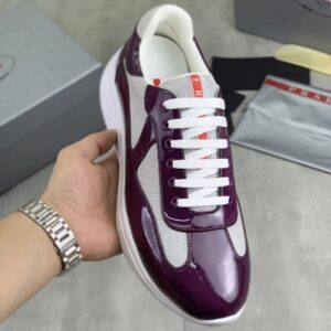 prada casual sneakers wine red