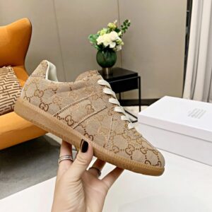 maison margiela mm6 paisley trainers beige
