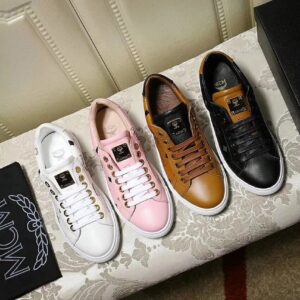 mcm classic leather sneakers brown