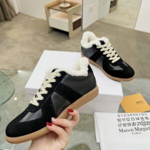 maison margiela mm6 shearling sneakers black