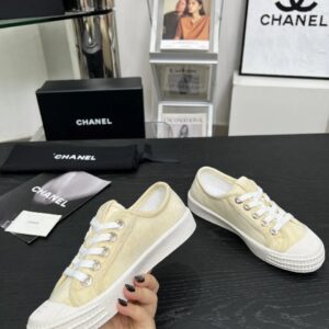 chanel vintage beige sneakers