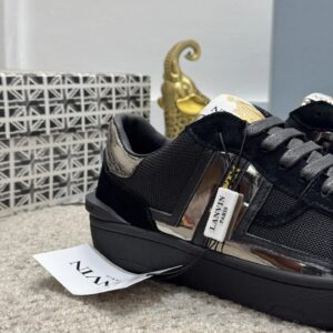 lanvin bumper sneakers black silver