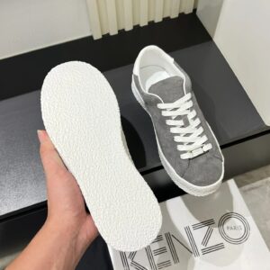 kenzo grey suede sneakers white accent