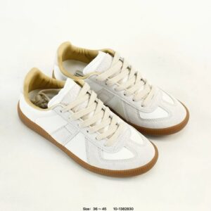 maison margiela leather sneakers white