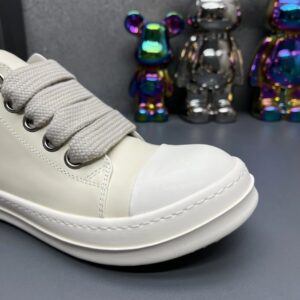 rick owens leather sneakers lvory