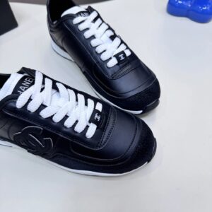 chanel panda platform sneakers black