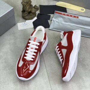 prada casual sneakers red