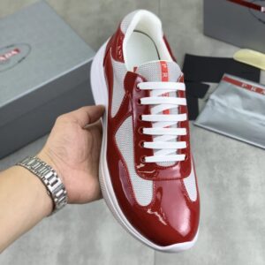 prada casual sneakers red