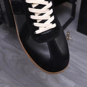 maison margiela leather sneakers black