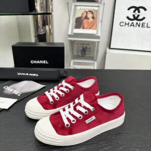 chanel vintage red sneakers