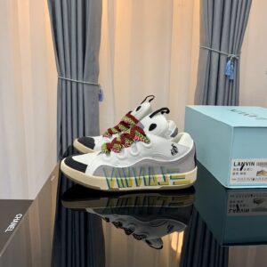 lanvin casual sneakers white gray black