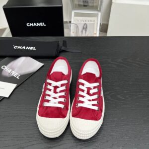 chanel vintage red sneakers