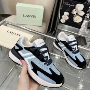 lanvin clay sneakers blue black
