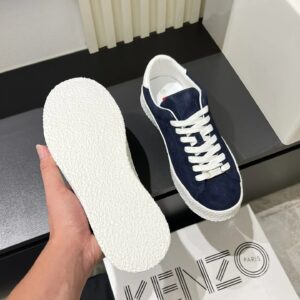 kenzo blue suede sneakers white accent